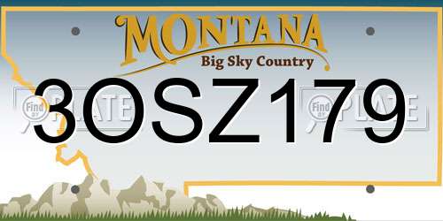 3OSZ179 Montana License Plate