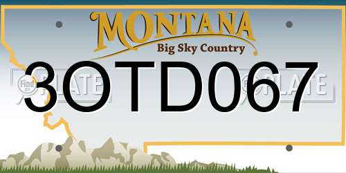 3OTD067 Montana License Plate