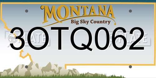 3OTQ062 Montana License Plate
