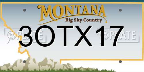 3OTX17 Montana License Plate