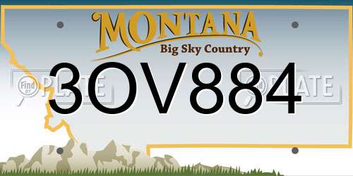 3OV884 Montana License Plate