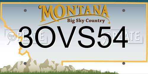 3OVS54 Montana License Plate