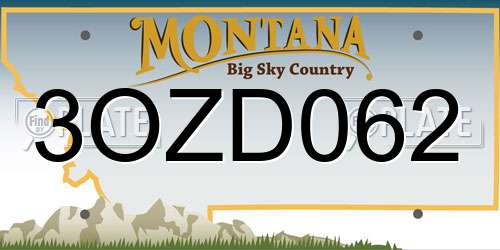 3OZD062 Montana License Plate