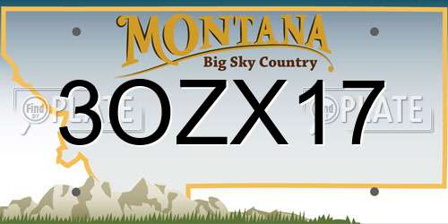 3OZX17 Montana License Plate