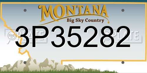 3P35282 Montana License Plate