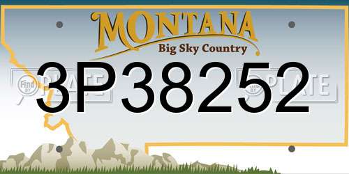 3P38252 Montana License Plate