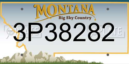 3P38282 Montana License Plate
