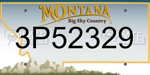 3P52329 Montana License Plate