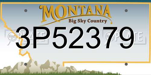 3P52379 Montana License Plate