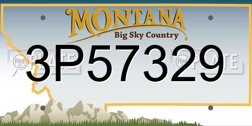 3P57329 Montana License Plate