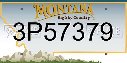 3P57379 Montana License Plate