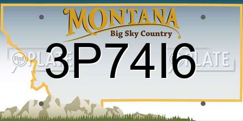 3P74I6 Montana License Plate