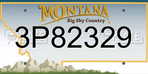 3P82329 Montana License Plate