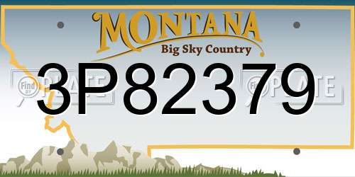 3P82379 Montana License Plate