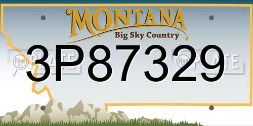 3P87329 Montana License Plate