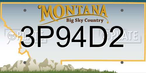 3P94D2 Montana License Plate
