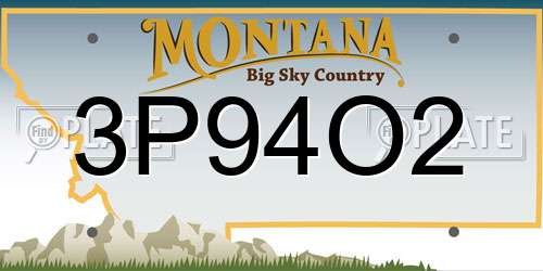 3P94O2 Montana License Plate