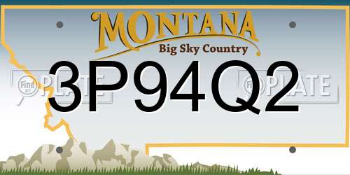 3P94Q2 Montana License Plate
