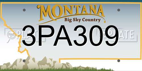3PA309 Montana License Plate