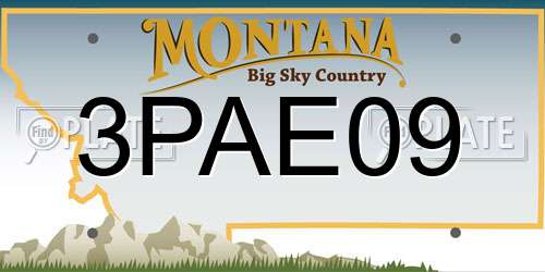 3PAE09 Montana License Plate