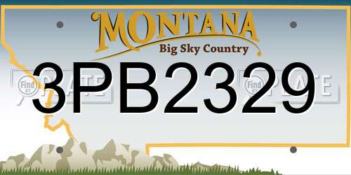3PB2329 Montana License Plate