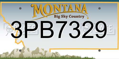 3PB7329 Montana License Plate