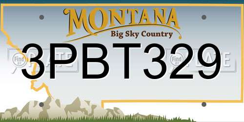 3PBT329 Montana License Plate