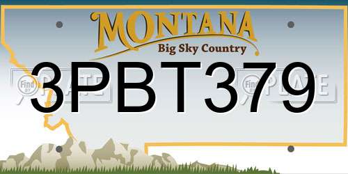 3PBT379 Montana License Plate