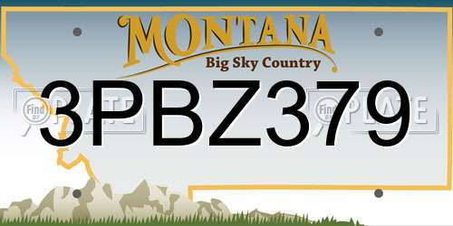 3PBZ379 Montana License Plate