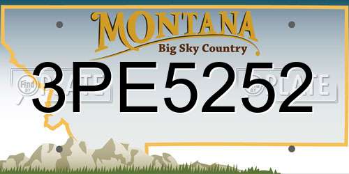 3PE5252 Montana License Plate