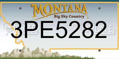 3PE5282 Montana License Plate