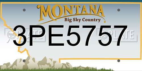 3PE5757 Montana License Plate