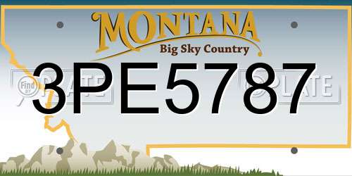 3PE5787 Montana License Plate