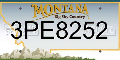 3PE8252 Montana License Plate