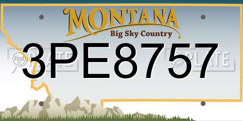 3PE8757 Montana License Plate