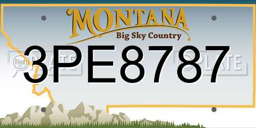 3PE8787 Montana License Plate