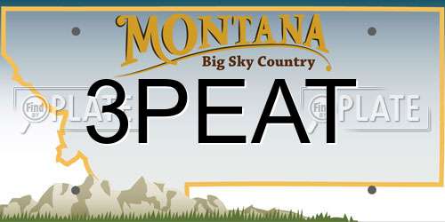 3PEAT Montana License Plate