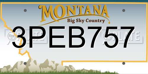 3PEB757 Montana License Plate