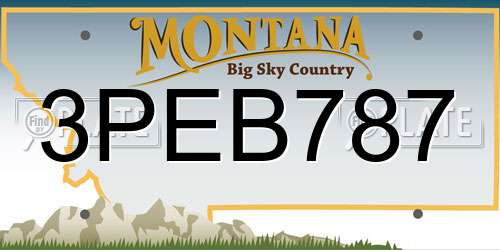 3PEB787 Montana License Plate