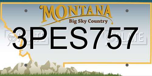 3PES757 Montana License Plate
