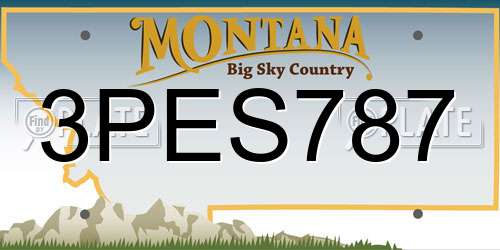 3PES787 Montana License Plate