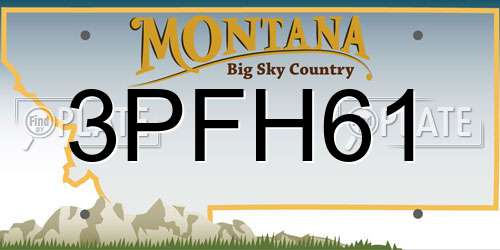 3PFH61 Montana License Plate