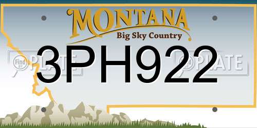 3PH922 Montana License Plate