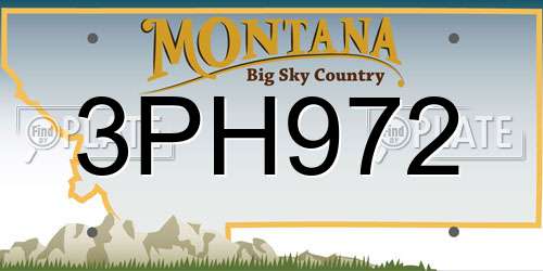 3PH972 Montana License Plate
