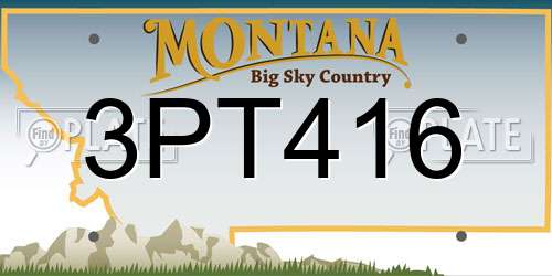 3PT416 Montana License Plate