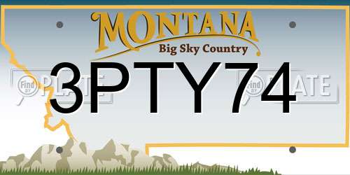 3PTY74 Montana License Plate