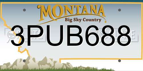3PUB688 Montana License Plate
