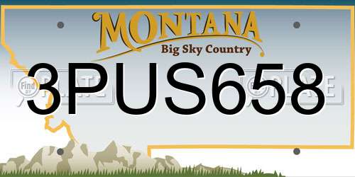 3PUS658 Montana License Plate