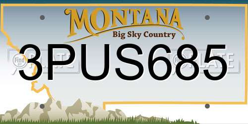 3PUS685 Montana License Plate