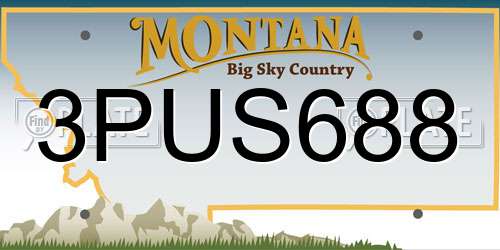 3PUS688 Montana License Plate